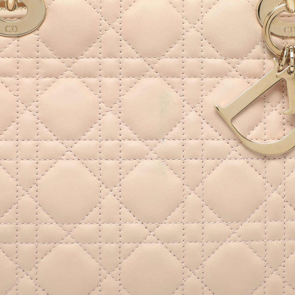 Dior Soft Beige Cannage Quilted Leather Tote