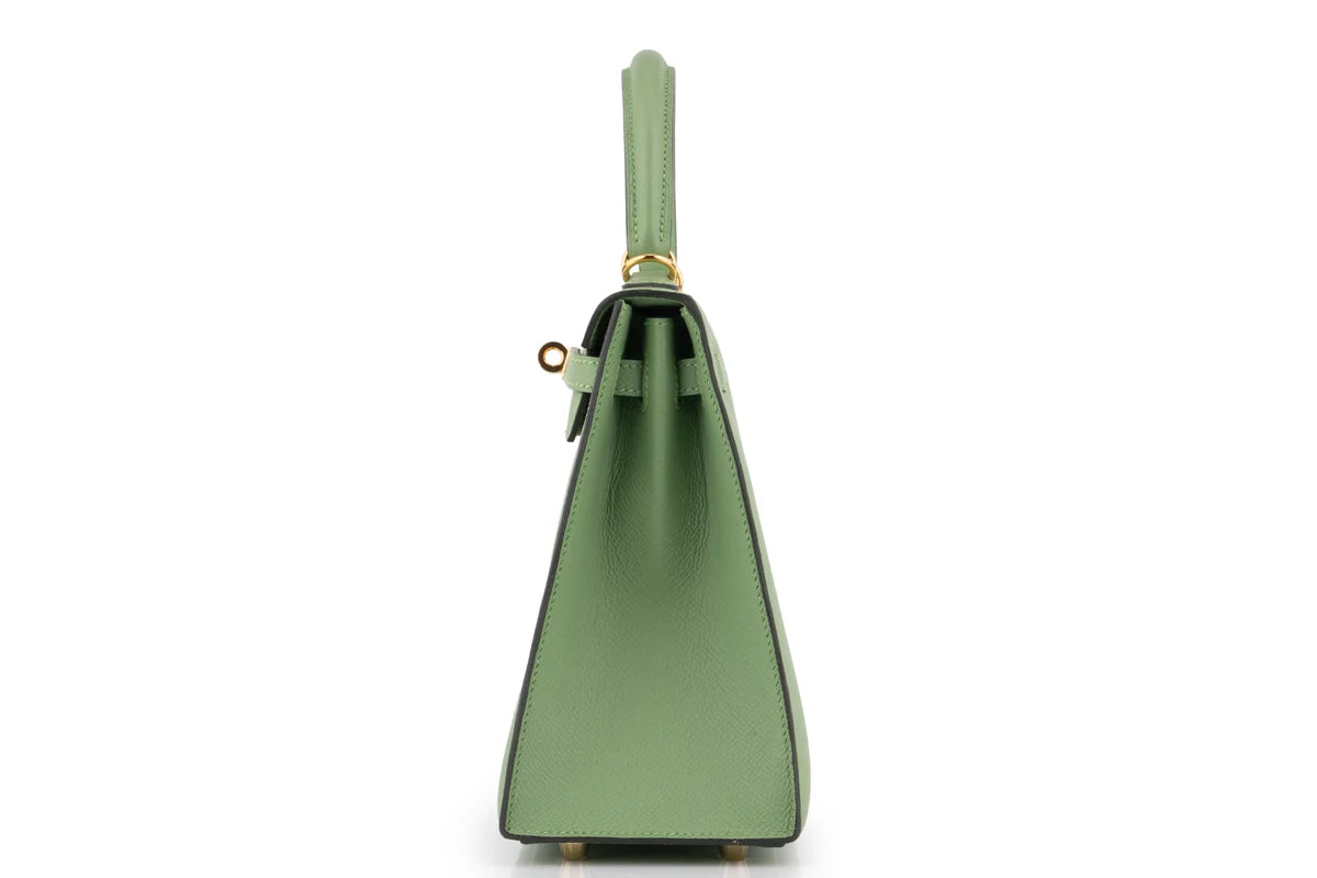 Hermès Kelly 25 Epsom Vert Criquet GHW