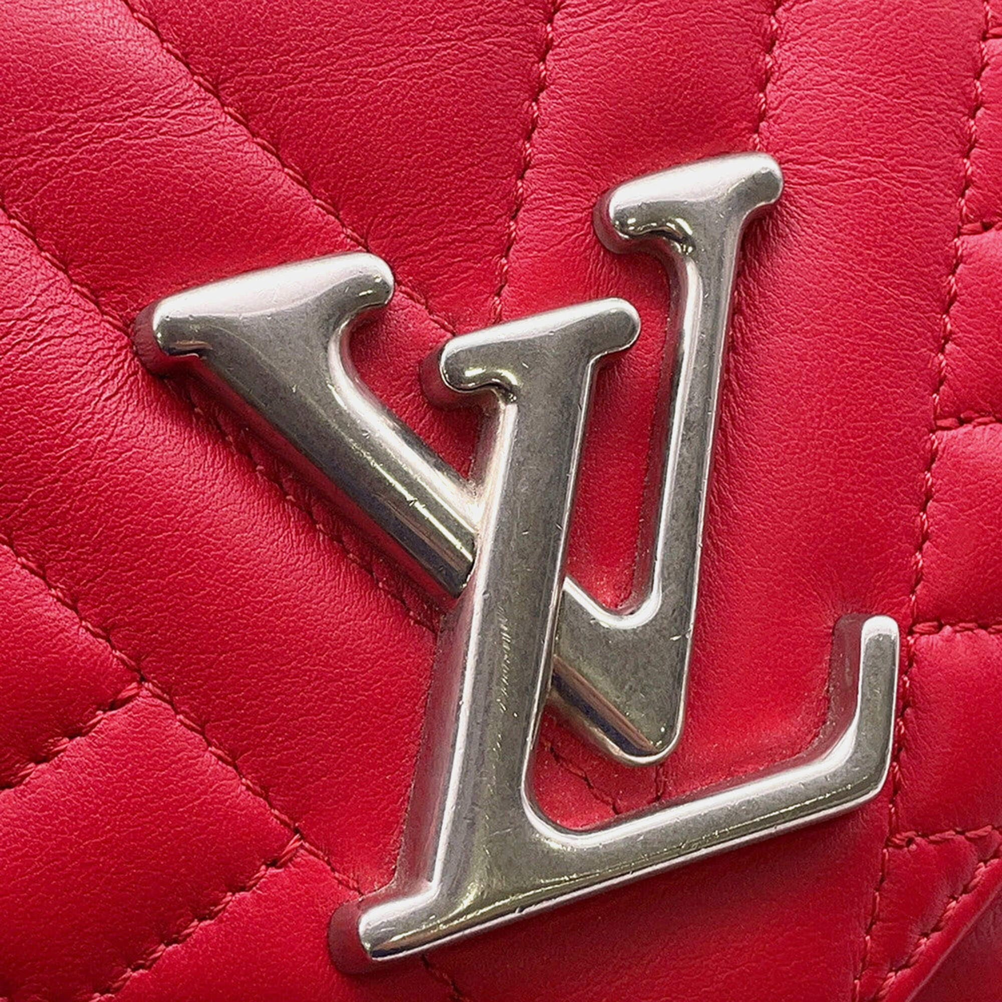 Louis Vuitton New Wave Chain Bag Red Leather Size Pm