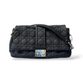 Dior Cannage New Lock Black Medium Lambskin Flap Bag