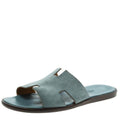 Hermes Teal Suede Izmir Sandals Size 41