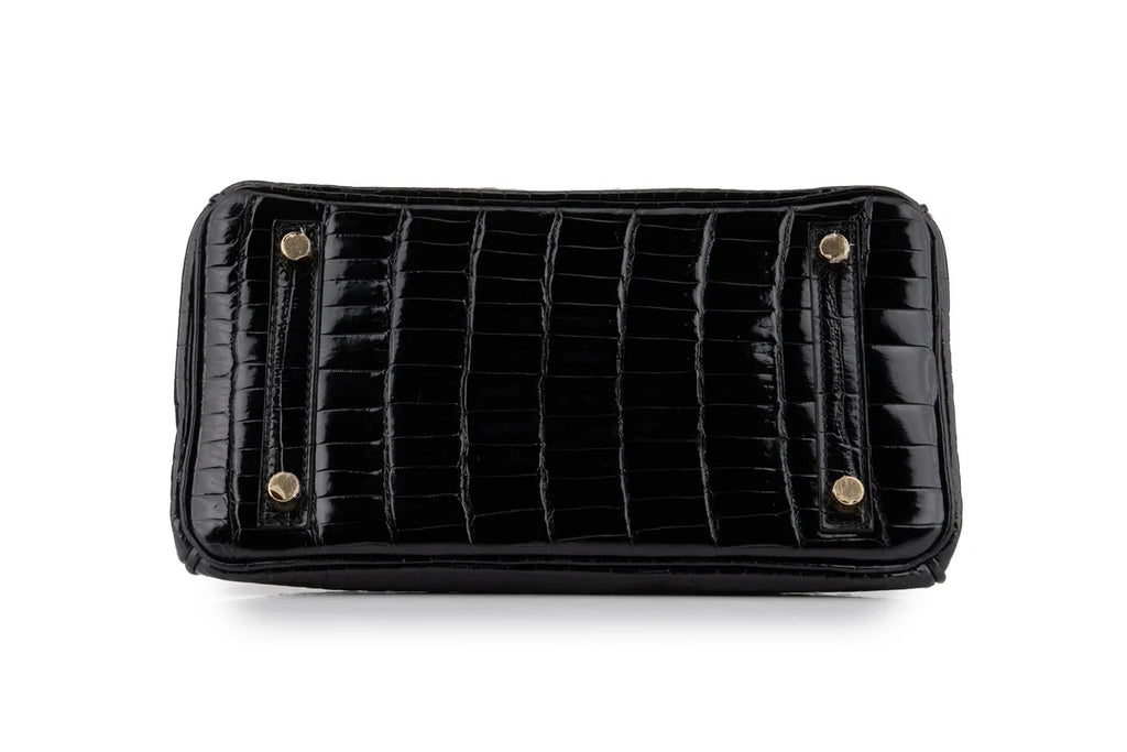 Hermès Birkin 25 Crocodile Porosus Noir GHW