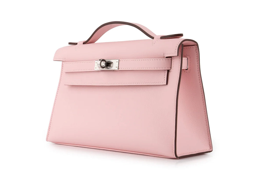 Hermès Kelly Pochette Swift Rose Sakura PHW