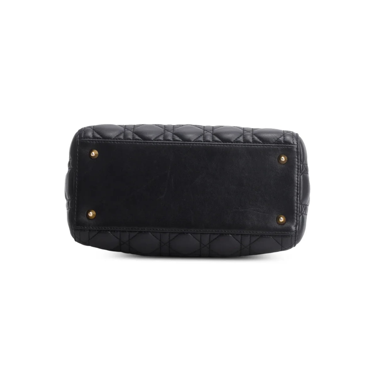Christian Dior Black Cannage Lambskin Leather Medium Lady Dior Bag