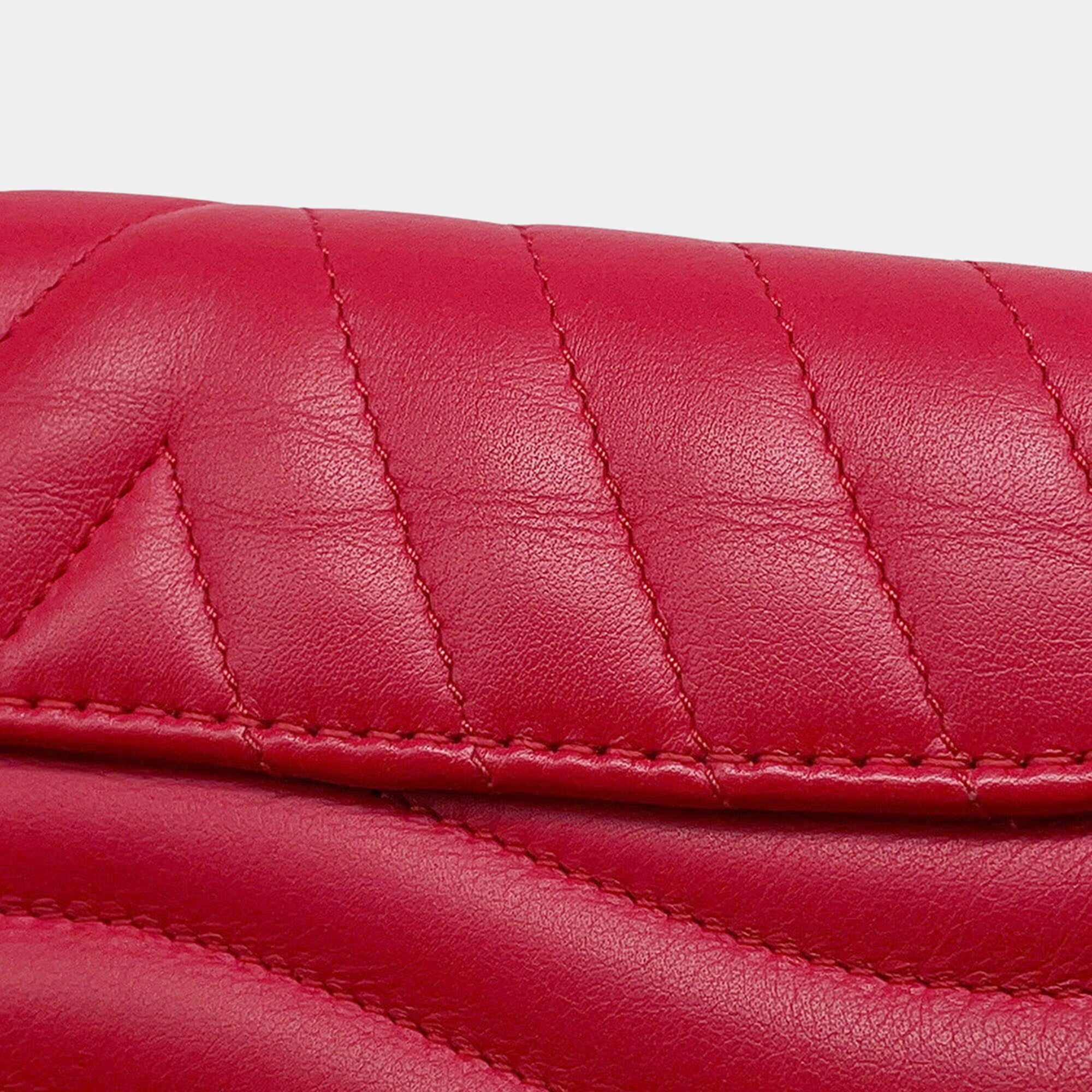 Louis Vuitton New Wave Chain Bag Red Leather Size Pm