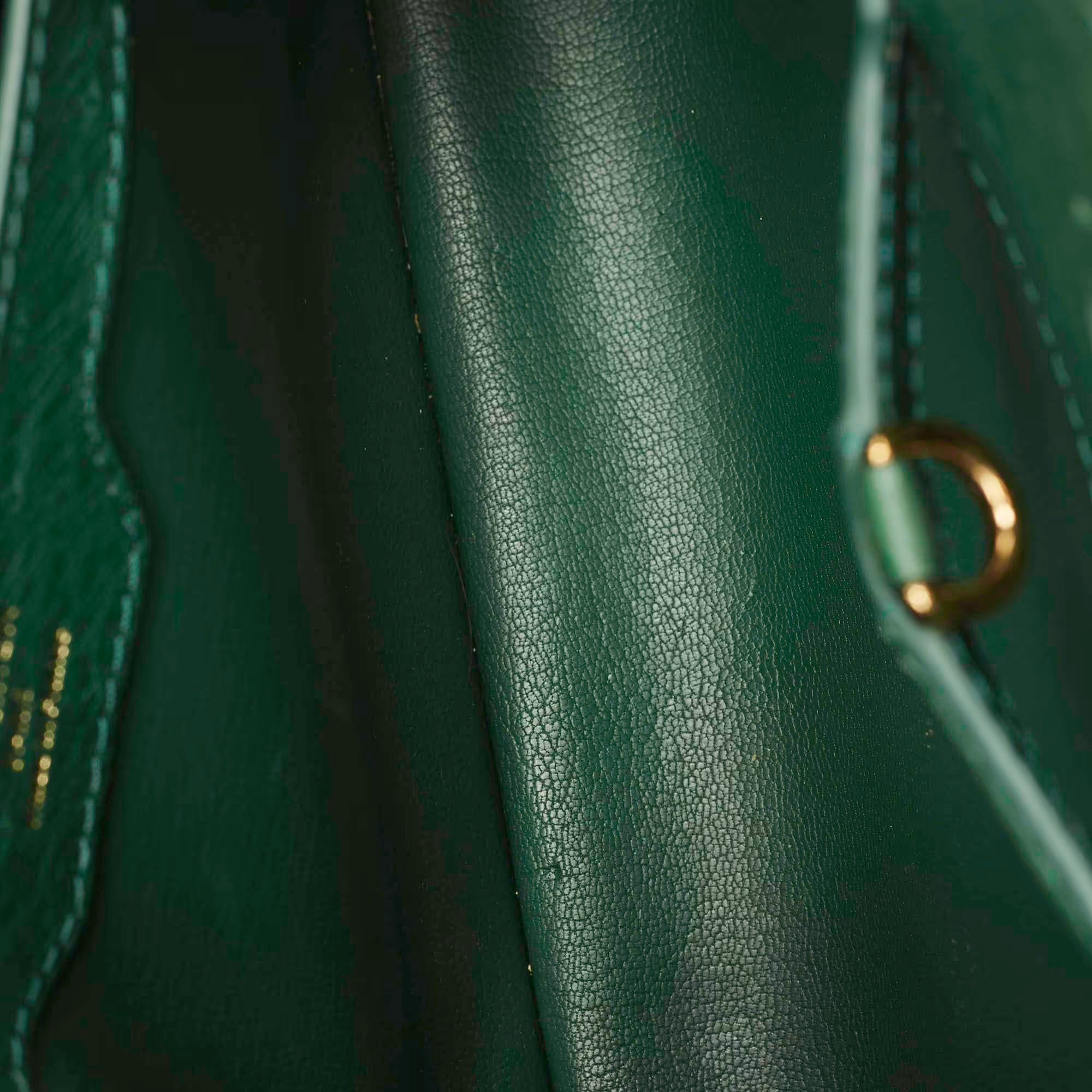 Louis Vuitton Capucines BB Green Ostrich Top Handle Bag