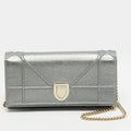 Dior Diorama Metallic Leather Wallet On Chain