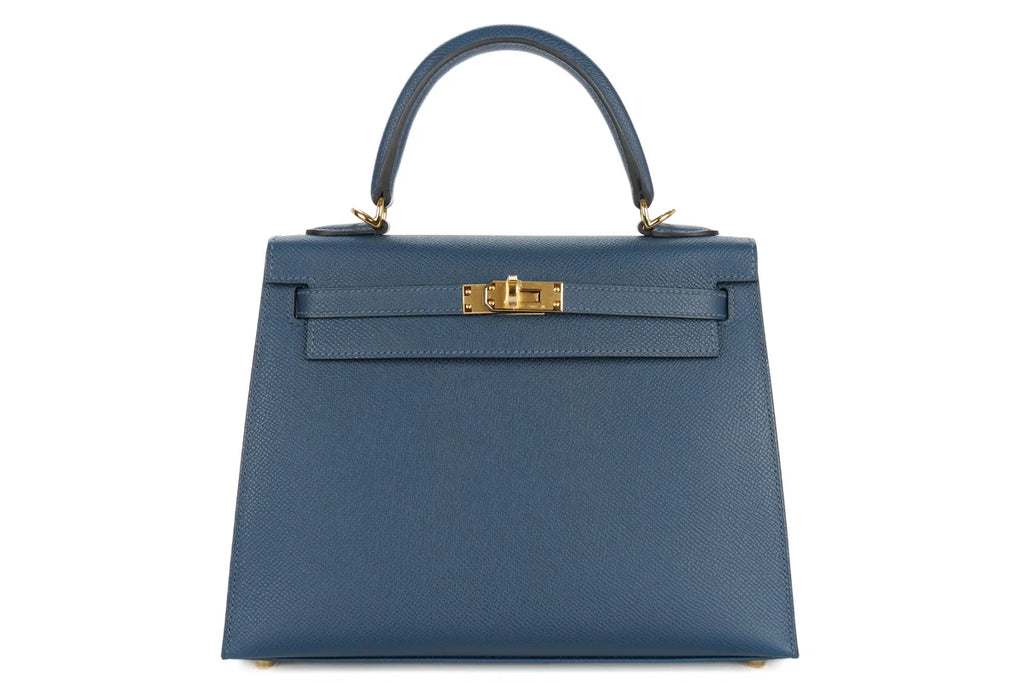 Hermès Kelly 25 Sellier Epsom Bleu De Prusse GHW
