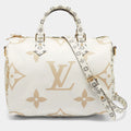 Louis Vuitton Speedy Bandouliere 30 Khaki/White Monogram Giant Canvas Bag
