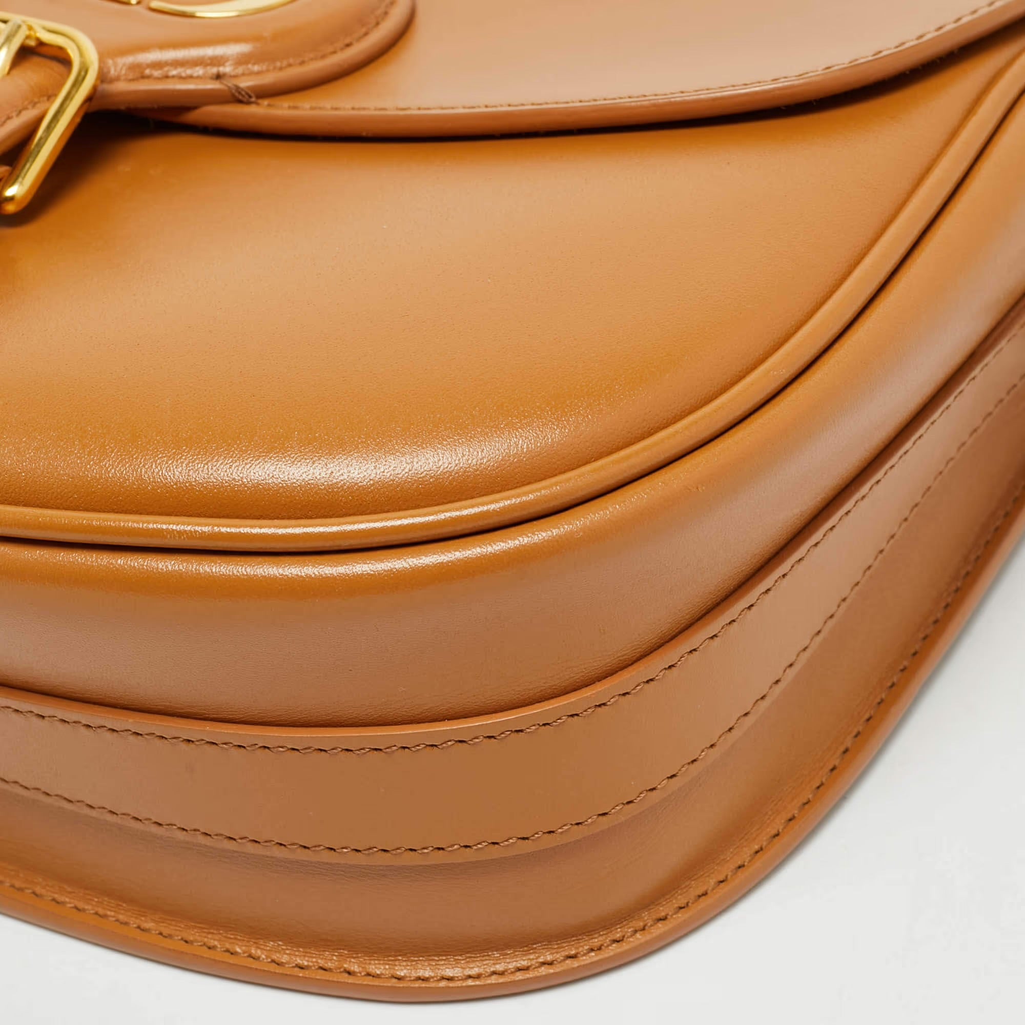 Dior Bobby Medium Tan Leather Crossbody Bag