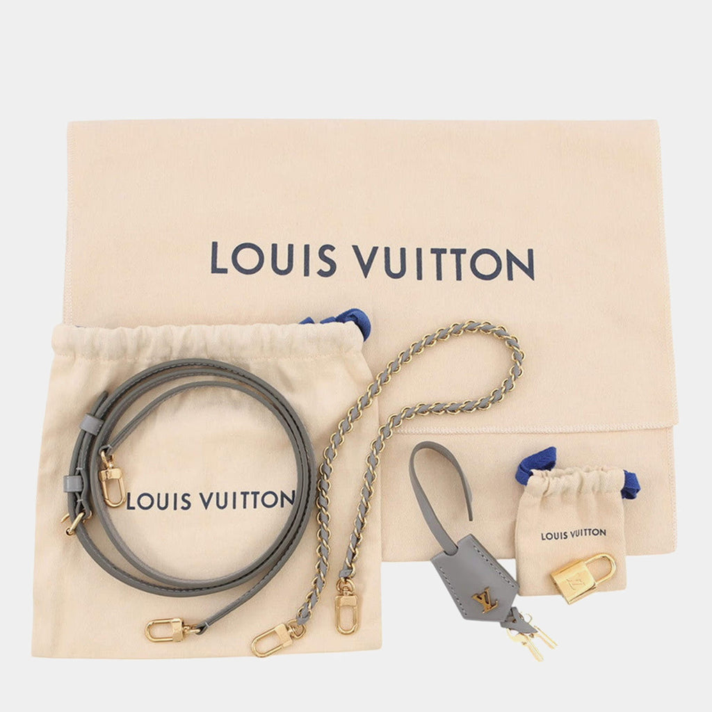 Louis Vuitton Vanity Chain Pouch Trianon Grey Calf Leather