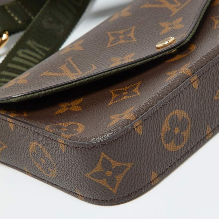 Louis Vuitton Khaki Monogram Canvas Félicie Strap & Go Bags
