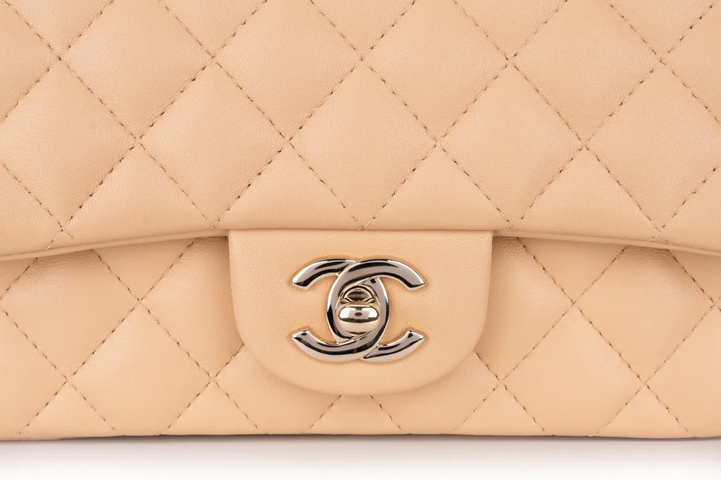 Chanel Mini Rectangle Flap Lambskin Beige LGHW