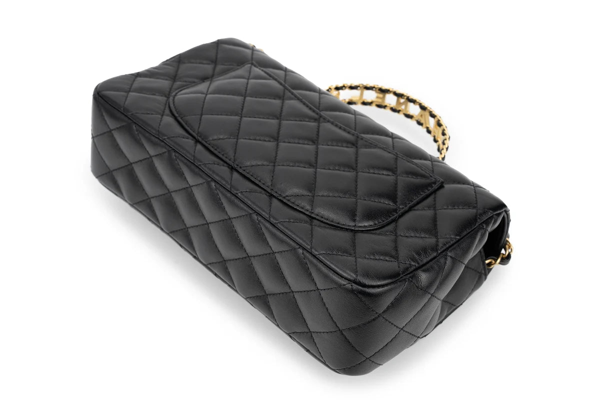 Chanel Flapbag With Handle Labmbskin Black GHW