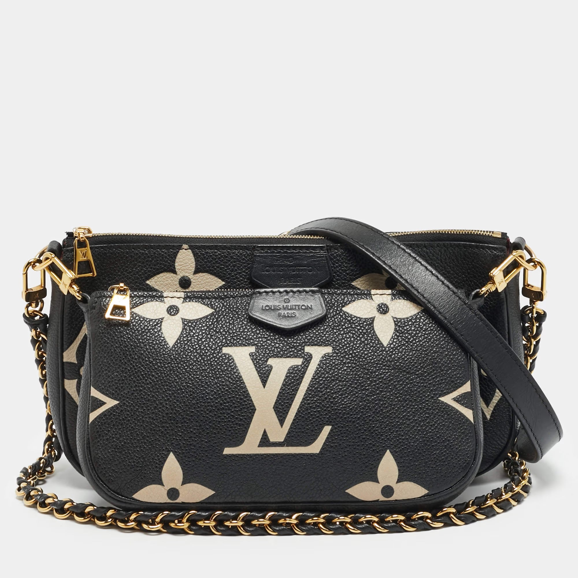 Louis Vuitton Multi Pochette Accessoires Bicolor Monogram Empreinte Leather Bag