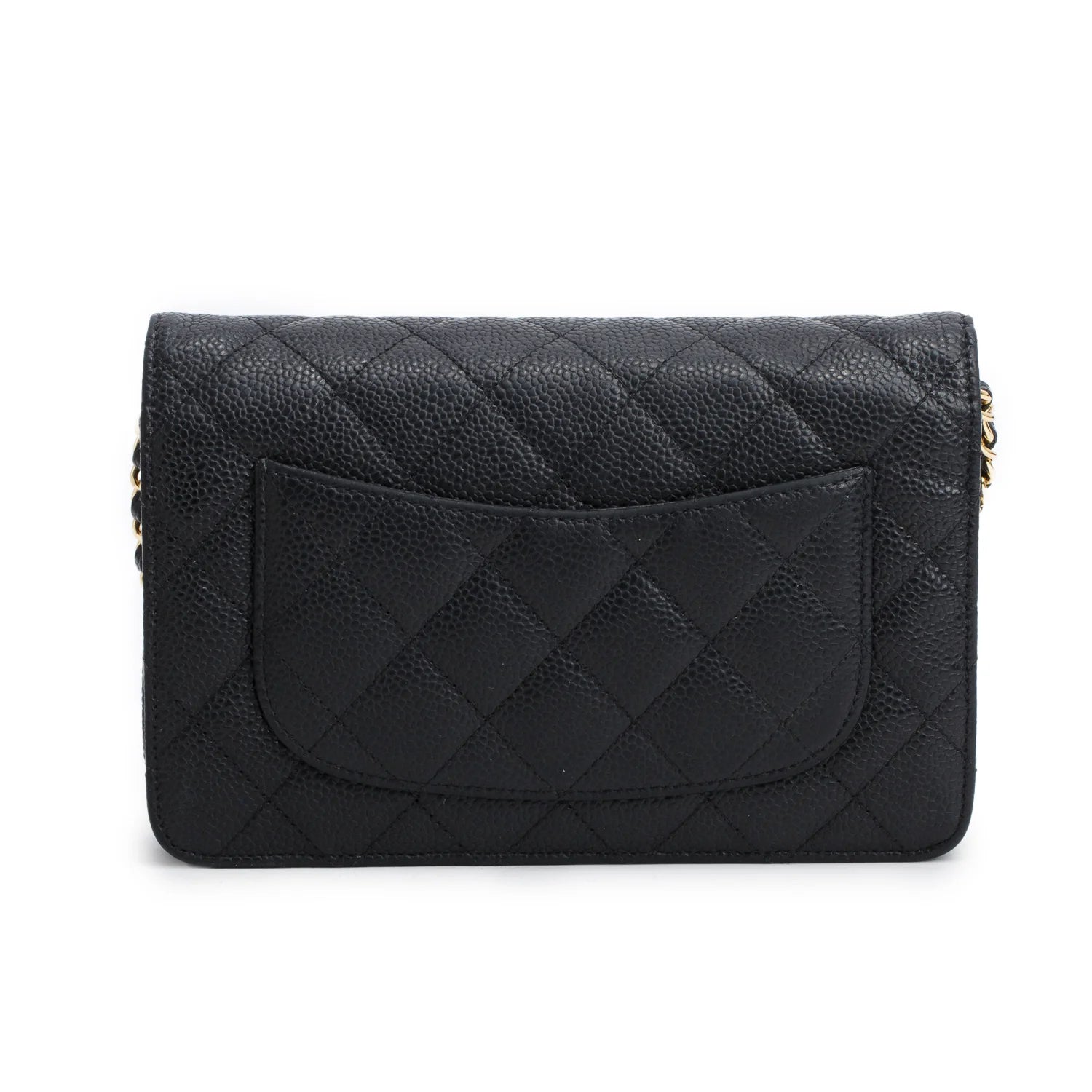 Chanel Black Caviar Quilted Classic Wallet on Chain