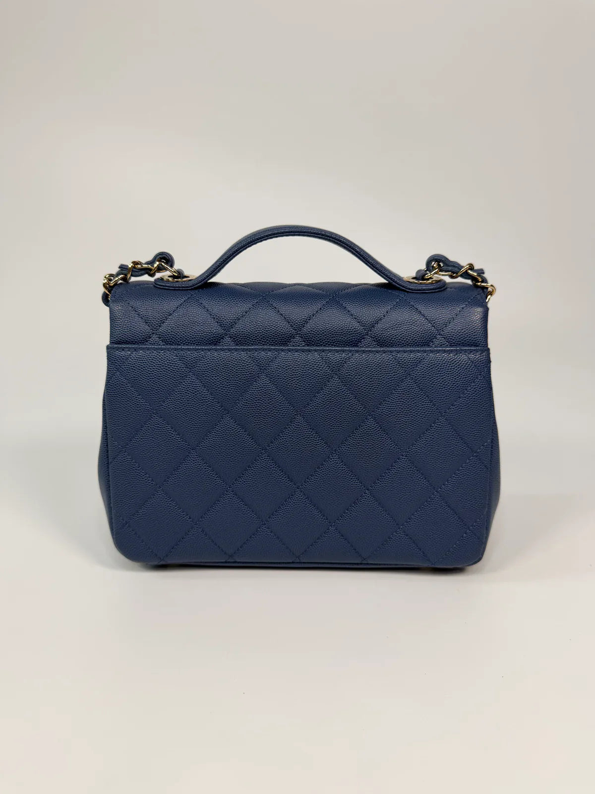 CHANEL MEDIUM BUSINESS AFFINITY BAG IN BLUE CAVIAR WITH GOLD HARDWARE