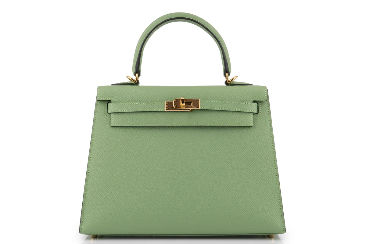 Hermès Kelly 25 Epsom Vert Criquet GHW