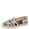 Dior Blue/Beige Cotton Fabric Granville Espadrille Flats Size 39