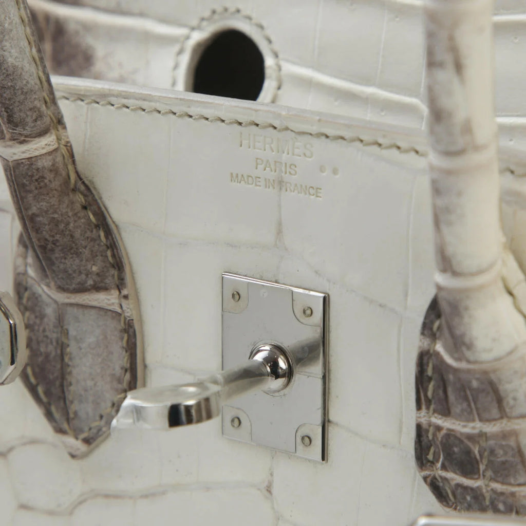 Hermès Limited Edition Birkin 25 Himalaya Matte Niloticus Crocodile