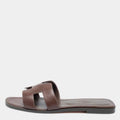Hermes Brown Leather Oran Sandals Size 39