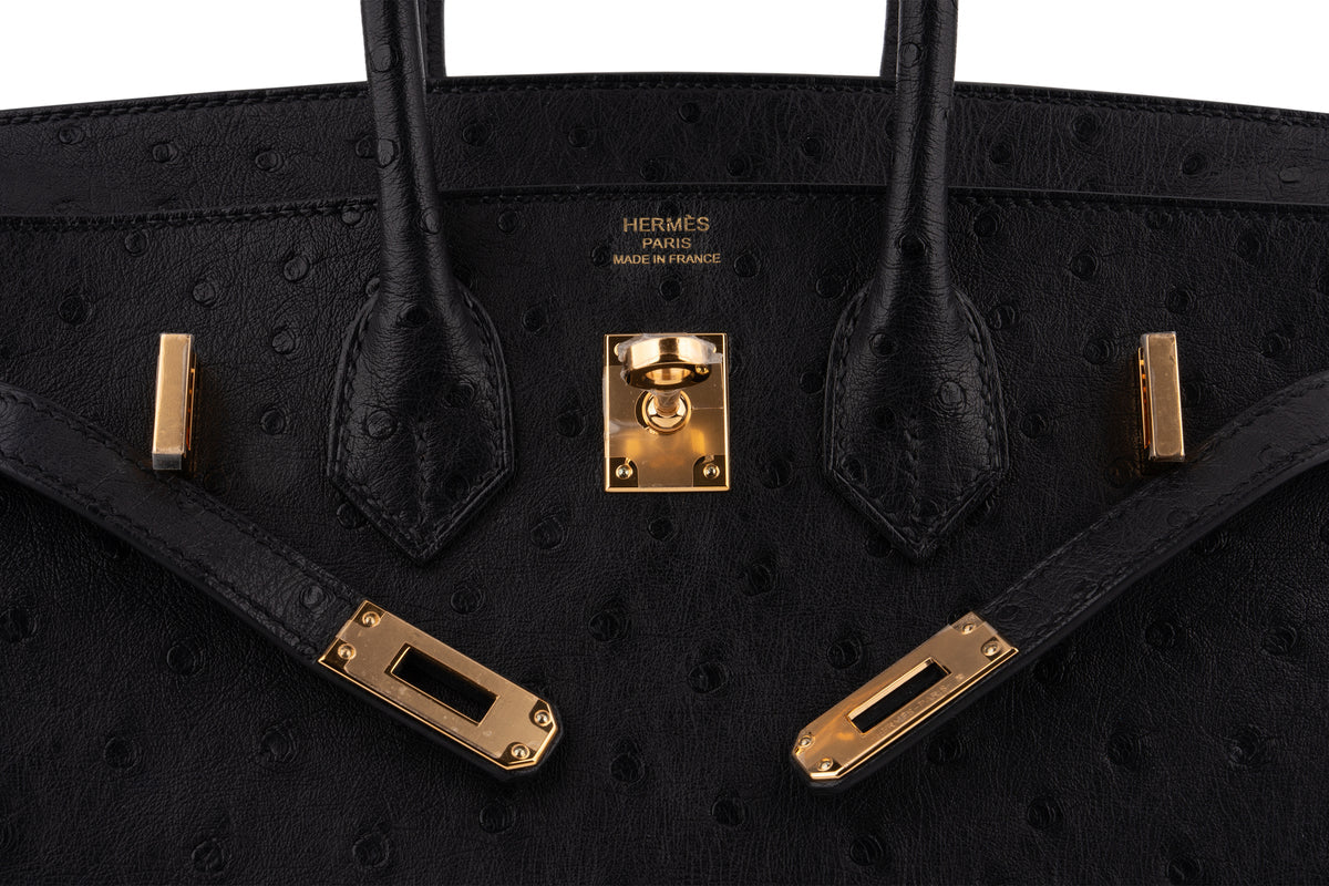 Hermès Birkin 25 Ostrich Noir GHW