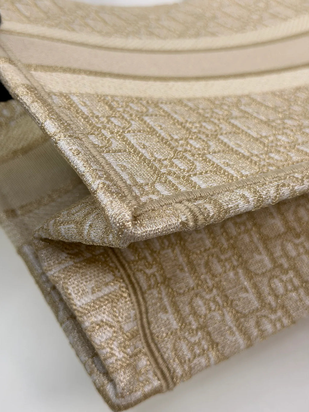 CHRISTIAN DIOR MEDIUM BOOK TOTE IN LATTE & GOLD TONE DIORESQUE