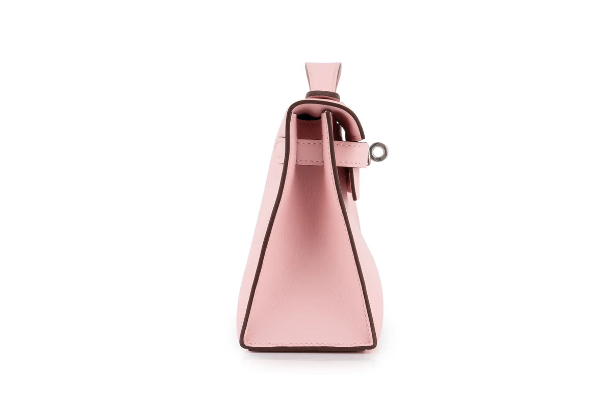 Hermès Kelly Pochette Swift Rose Sakura PHW