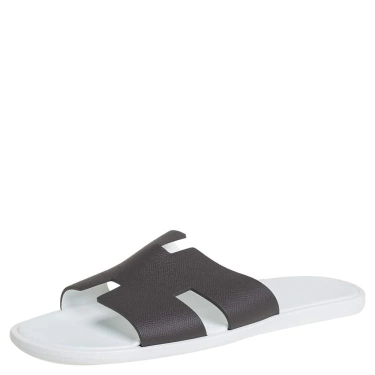Hermes Brown Leather Izmir Sandals Size 45