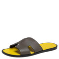 Hermes Vert Olive Leather Izmir Sandals Size 44