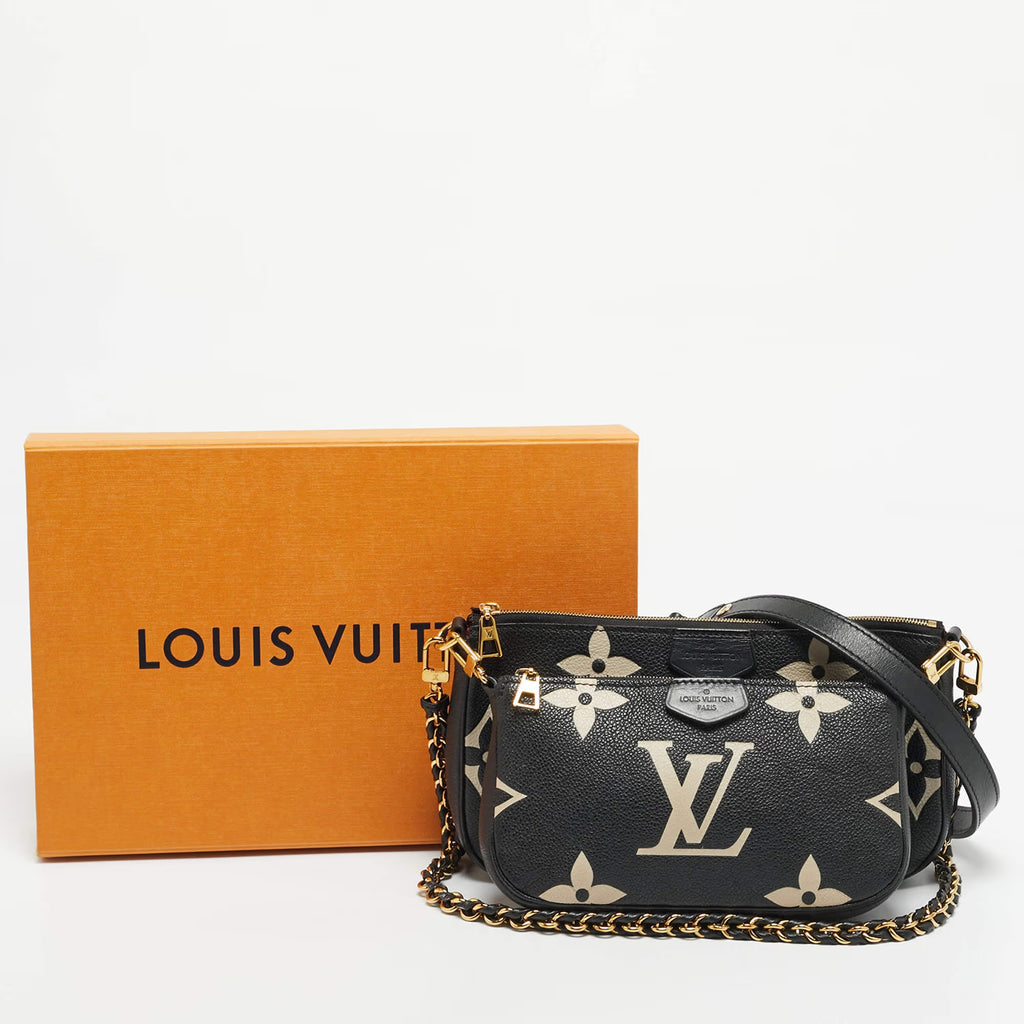 Louis Vuitton Multi Pochette Accessoires Bicolor Monogram Empreinte Leather Bag