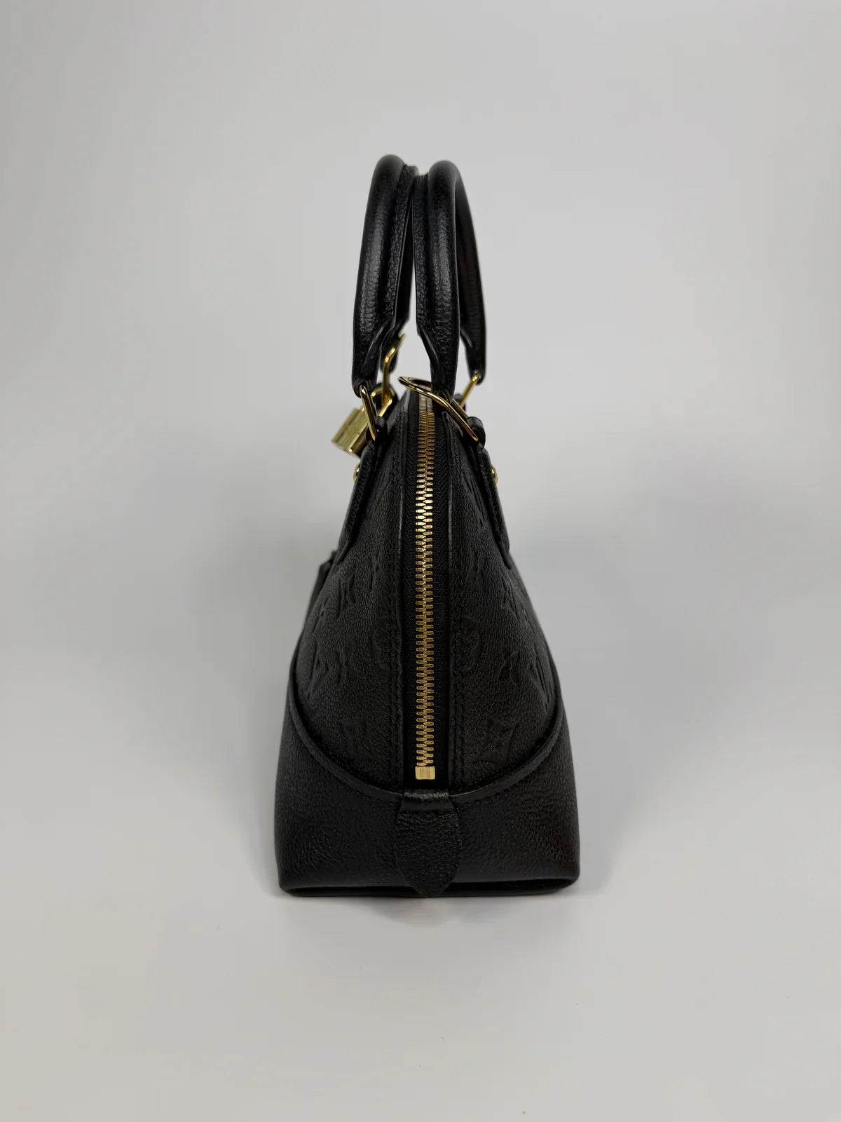 LOUIS VUITTON ALMA BB IN EMPREINTE BLACK MONOGRAM WITH GOLD HARDWARE