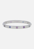 Cartier Love 18k White Gold Multi-Gemstone Size 17 Bangle Bracelet