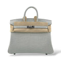 Hermes Birkin 25 Gris Neve Retourne Matte Alligator PHW