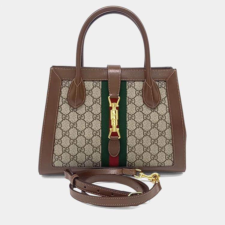 Gucci Multicolor Fabric and Leather Jackie 1961 Medium Tote Bag