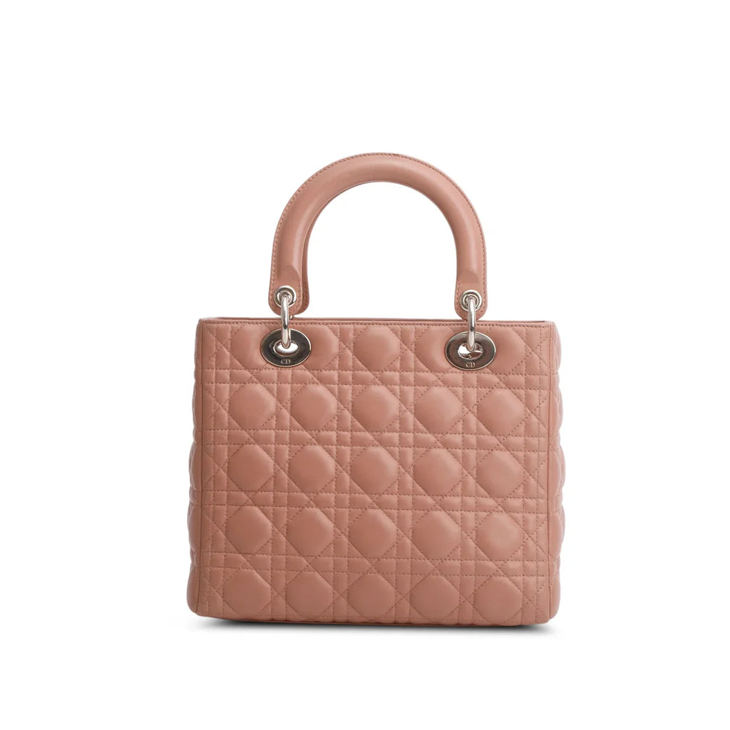 Christian Dior Pink Cannage Lambskin Leather Medium Lady Dior Bag