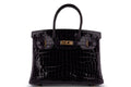 Hermès Birkin 30 Croc Niloticus Lisse Aubergine GHW