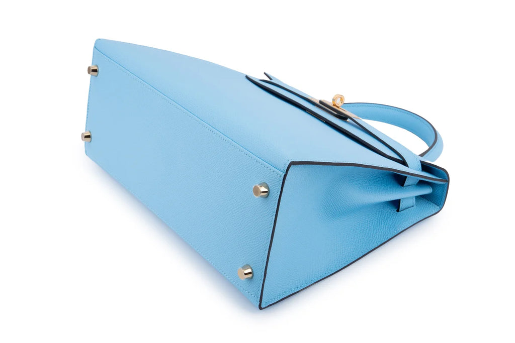 Hermès Kelly 28 Epsom Blue Celeste GHW
