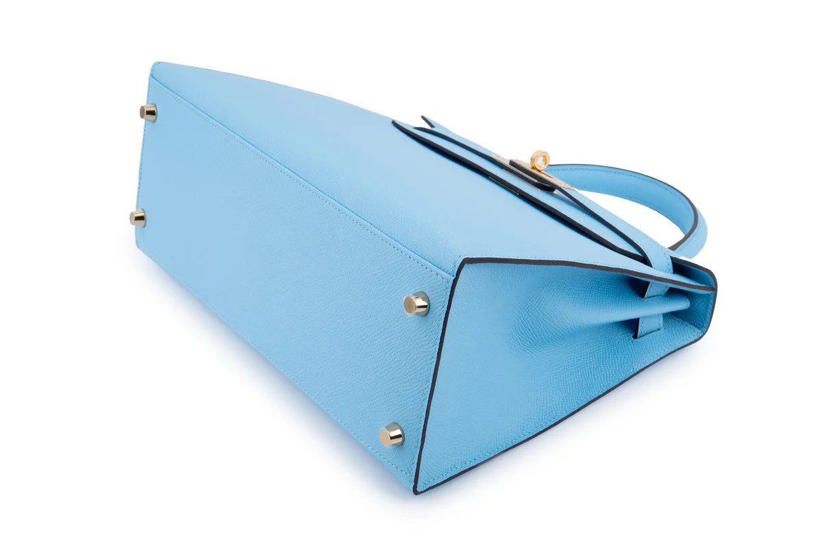 Hermès Kelly 28 Epsom Blue Celeste GHW