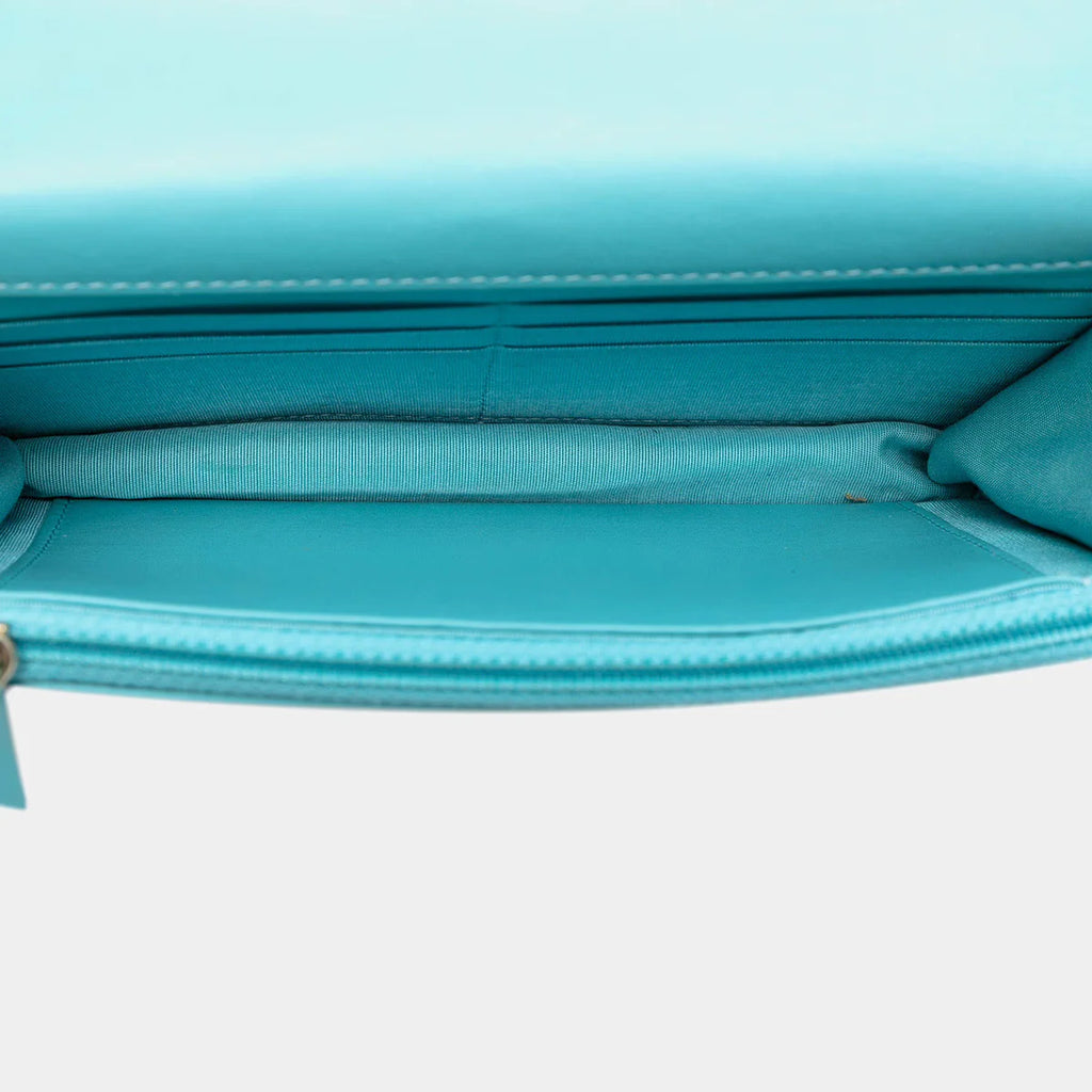 Chanel Blue Denim 19 Flap Wallet On Chain