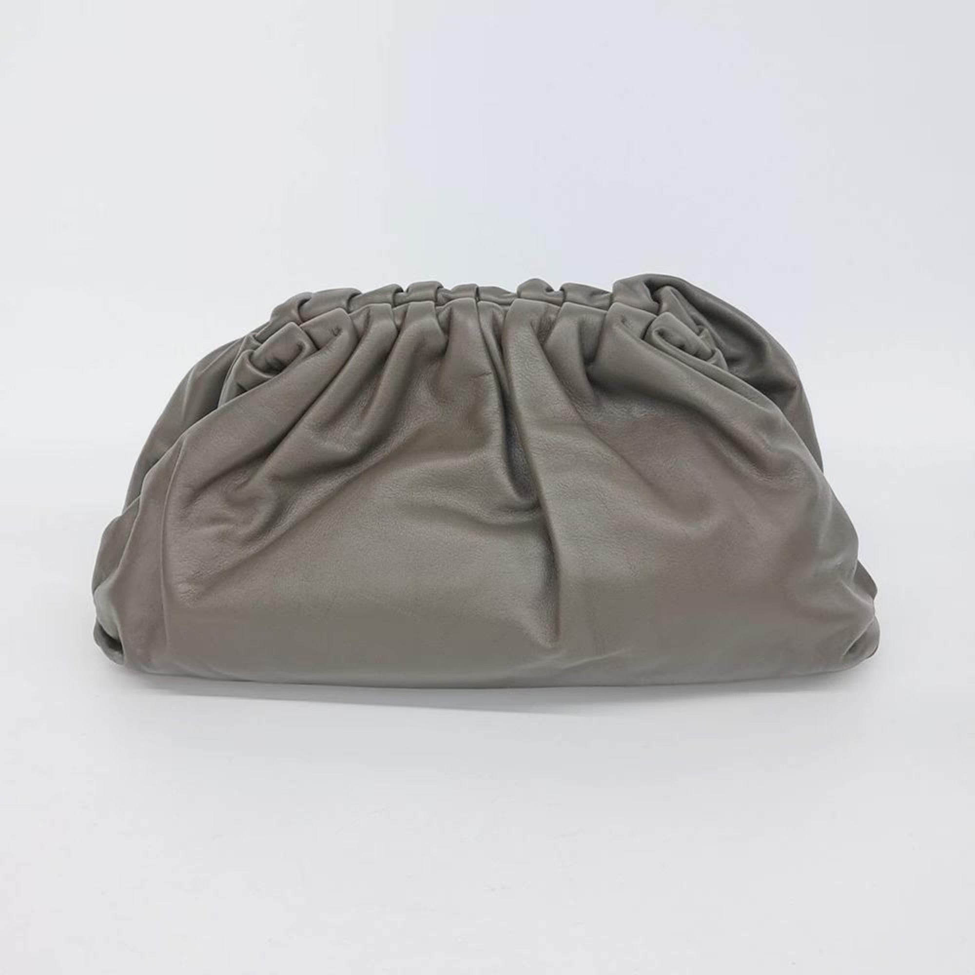 Bottega Veneta The Pouch Large Olive Green Butter Calfskin Leather Clutch Bag
