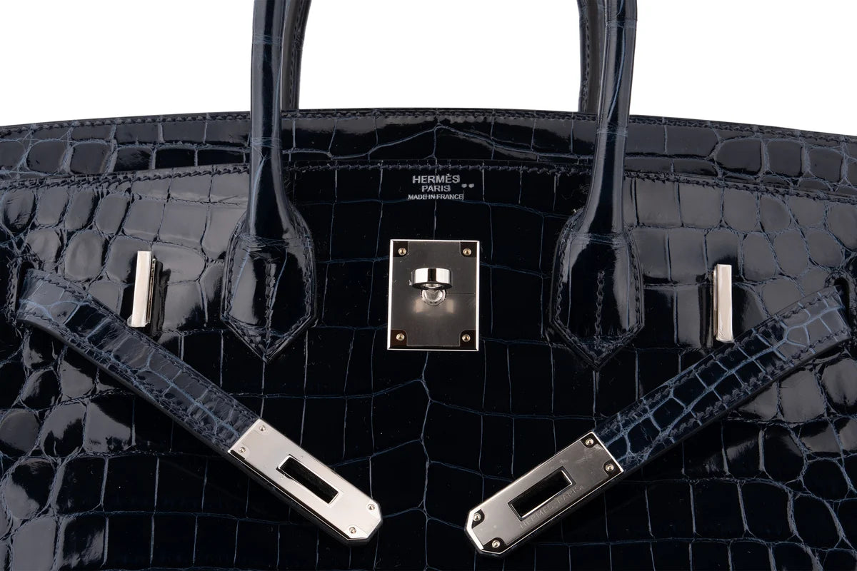 Hermès Birkin 30 Croc Niloticus Bleu Baltique PHW