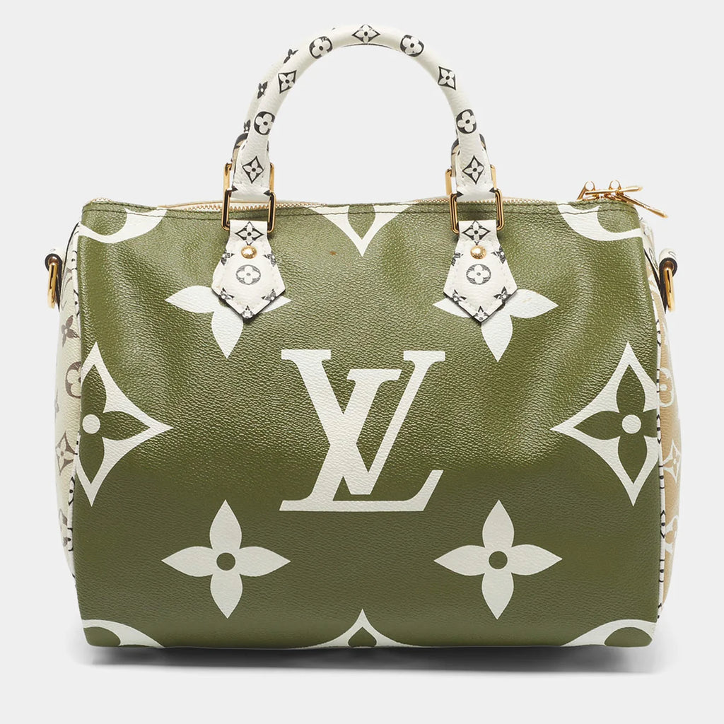 Louis Vuitton Speedy Bandouliere 30 Khaki/White Monogram Giant Canvas Bag
