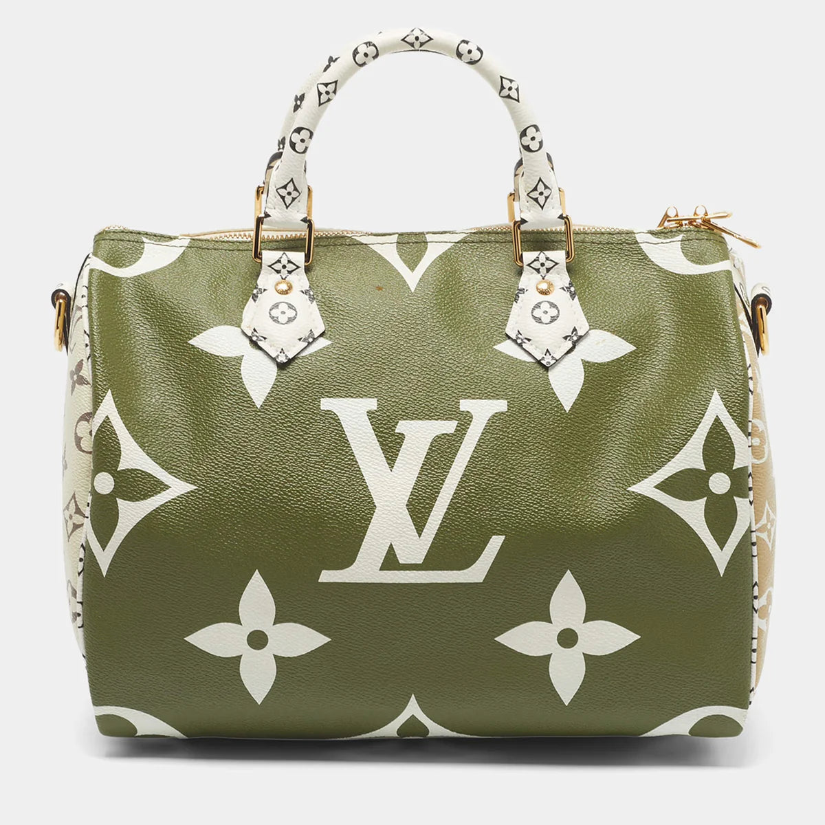 Louis Vuitton Speedy Bandouliere 30 Khaki/White Monogram Giant Canvas Bag