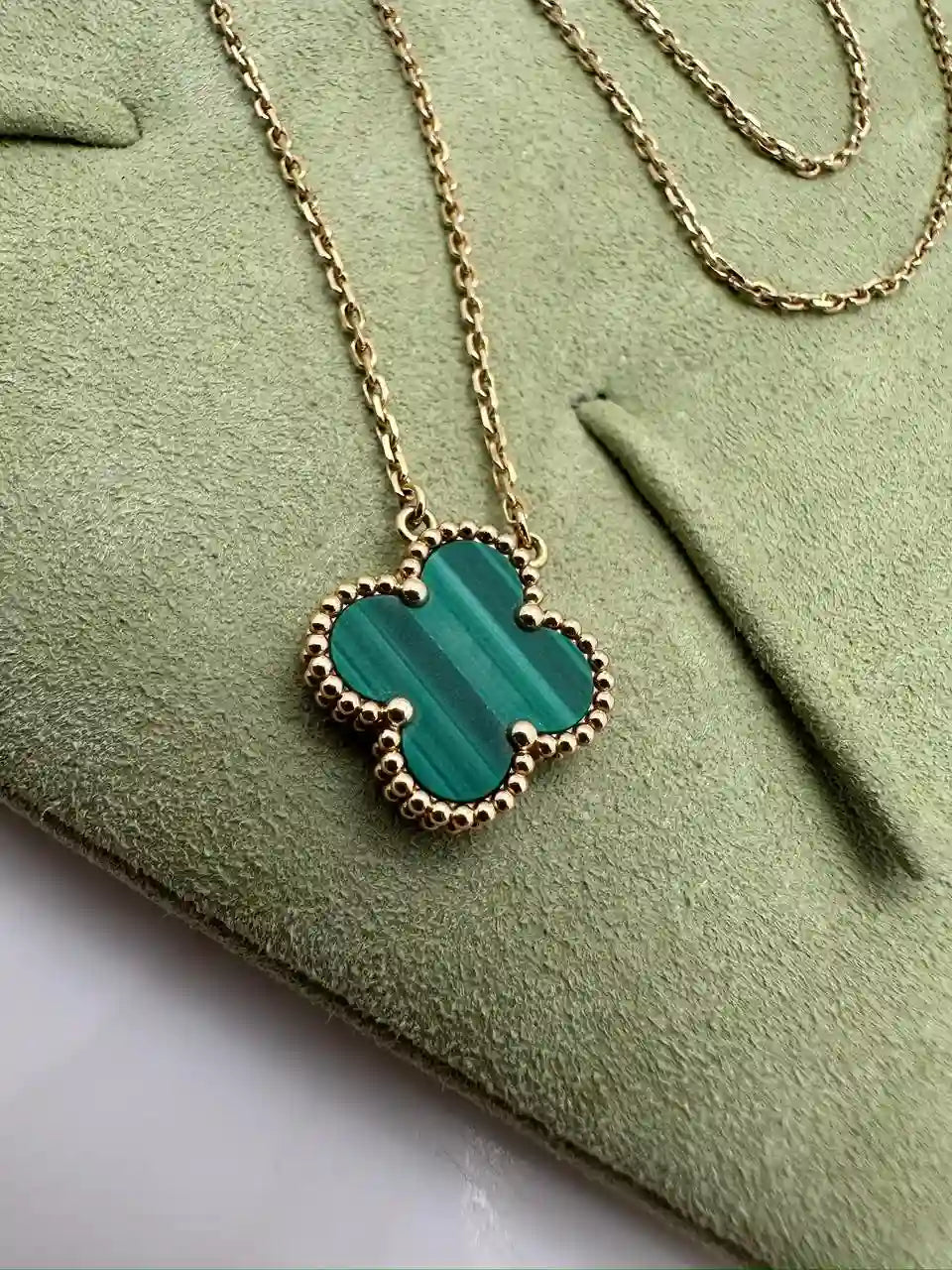 Van Cleef And Arpels Vintage Alhambra Necklace Malachite