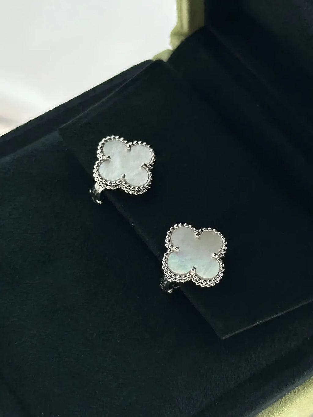 Van Cleef And Arpels Vintage Alhambra Earrings White Mother Of Pearl