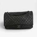 CHANEL AIRLINE XXL CLASSIC FLAP IN BLACK CALFSKIN WITH RHW