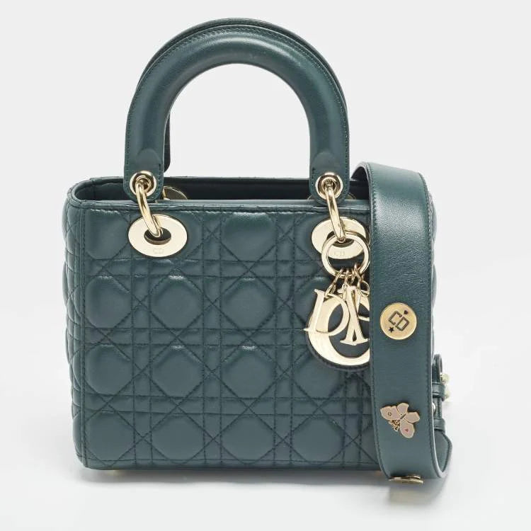 Dior Lady Dior My ABCDior Small Green Cannage Leather Tote