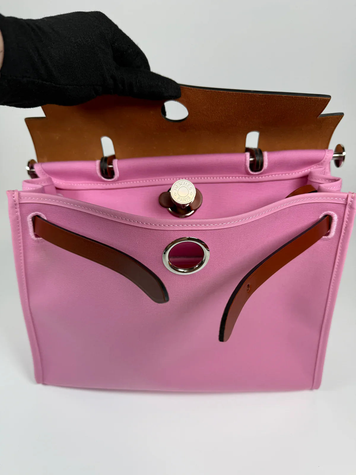 HERMÈS HERBAG 31 ZIP IN BUBBLEGUM & CUIVRE BAG