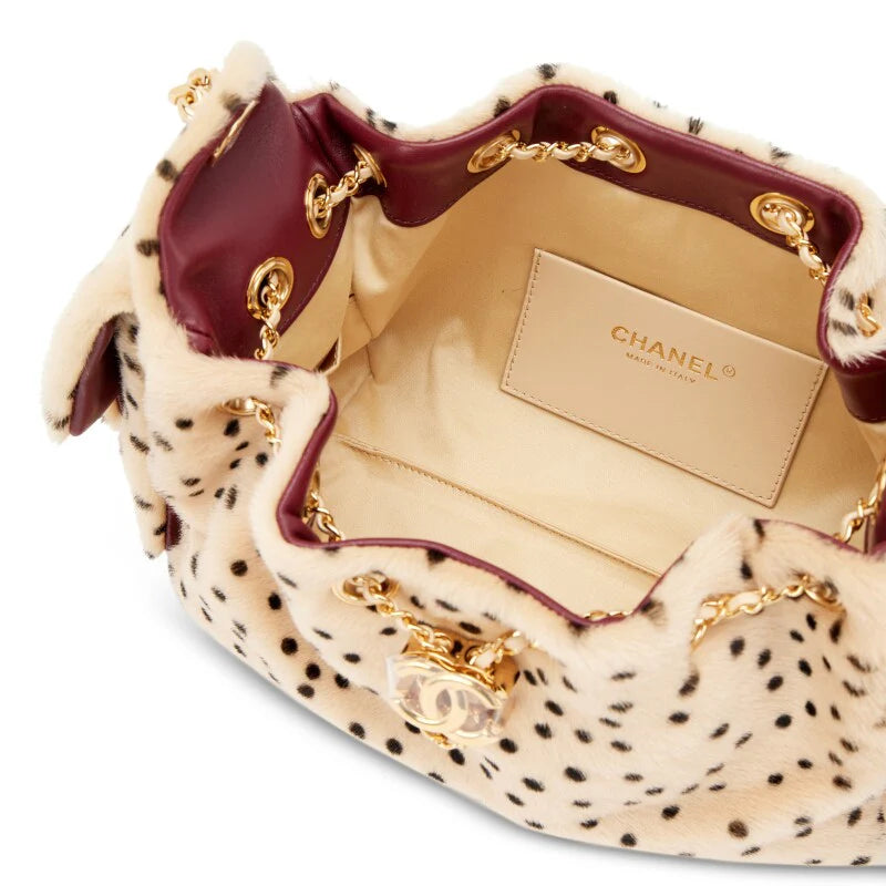 Chanel 25 mini furry cheetah bag